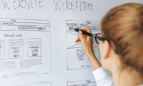 Website wireframe content design